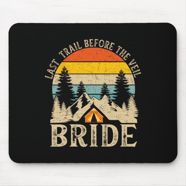 Last Trail Before The Veil Bride Retro Camp Bachel Mouse Mat (Front)