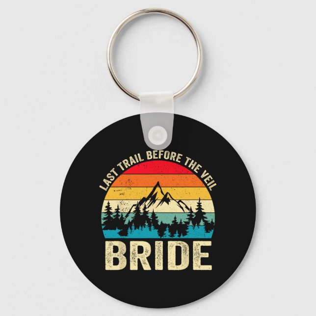 Last Trail Before The Veil Bride Retro Hiking Bach Key Ring (Front)