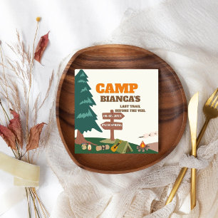 Last Trail Before The Veil Camp Bachelorette Napkin