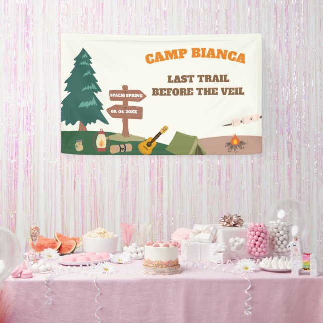 Last Trail Before The Veil Camp Bachelorette Party Banner (Party)