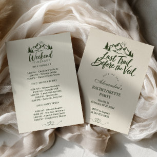 Last Trail Before the Veil Minimal Bachelorette Invitation