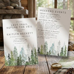 Last Trail Camping Bachelorette Weekend Itinerary Invitation