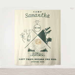 Last Trail Veil Glamping Bachelorette Backdrop Tapestry