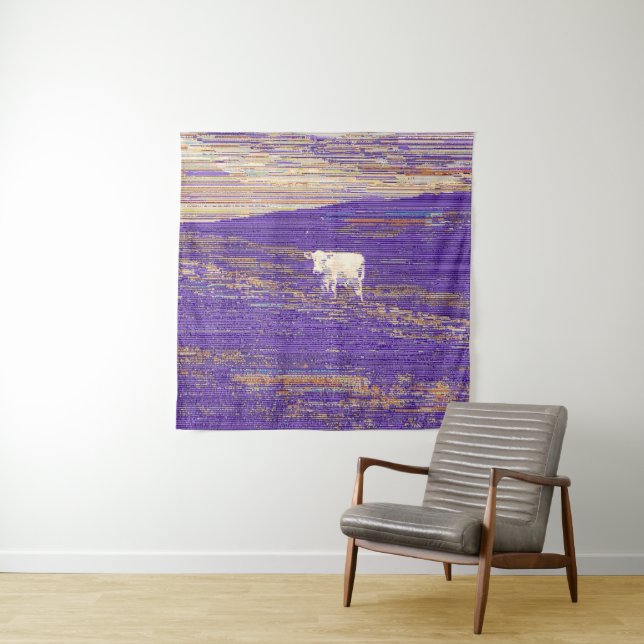 Last Transmission or Cow in a Field Tapestry (In Situ)