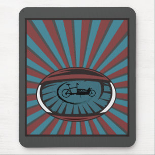 Lastenrad im Auge mit Strahlen Mouse Mat