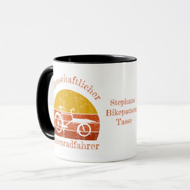 Lastenrad im Sonnenuntergang, Dein Name Mug (Front Left)