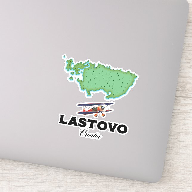 Lastovo Croatia map travel poster. (Detail)