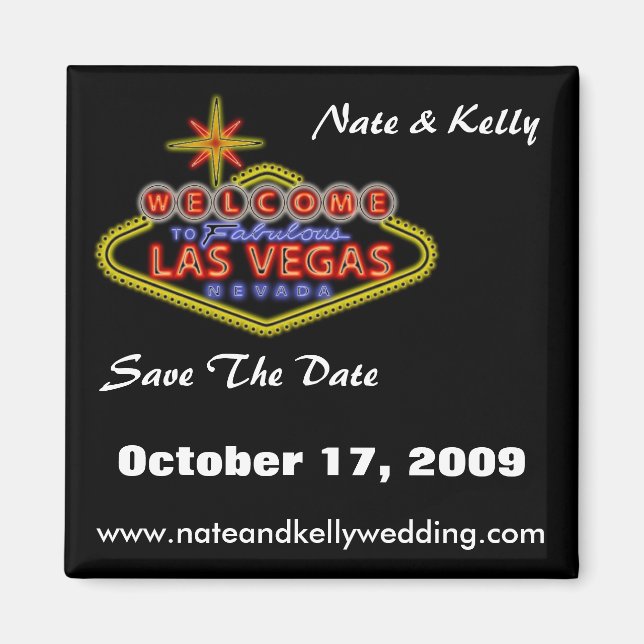 LasVegasSign, Nate & Kelly, Save The Date, Octo... Magnet (Front)