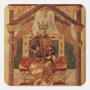 Lat 1152 f.3v Charlemagne (Carolus Magnus, Charles Square Sticker