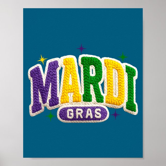 Latch Hook Mardi Gras Trendy Funny Gift Tee Men, W Poster (Front)
