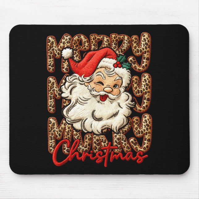 Latch Hook Yarn Crochet Coquette Merry Christmas L Mouse Mat (Front)