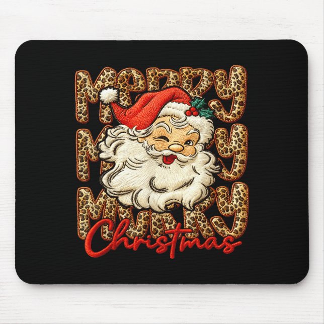 Latch Hook Yarn Crochet Coquette Merry Christmas  Mouse Mat (Front)