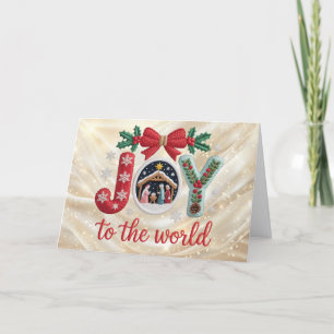 Latch Hook Yarn Crochet Faux (Not actual Yarn) Holiday Card