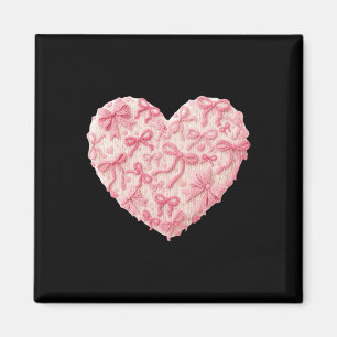 Latch Hook Yarn Crochet Valentine Heart Pink Heart Magnet