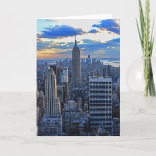 Late afternoon NYC Skyline as sunset approaches Card