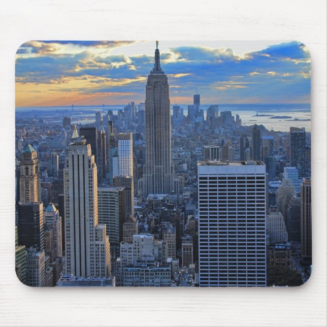 Late afternoon NYC Skyline as sunset approaches Mouse Mat (Front)
