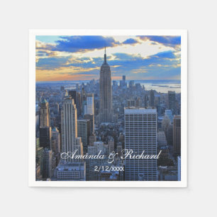 Late afternoon NYC Skyline as sunset approaches Napkin