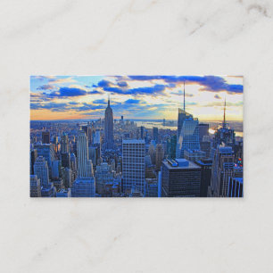 Late afternoon NYC Skyline as sunset approaches W Business Card