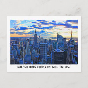 Late afternoon NYC Skyline as sunset approaches W Postcard