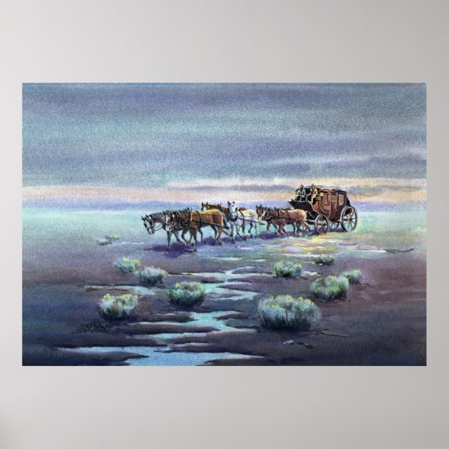 LATE AFTERNOON STAGECOACH by SHARON SHARPE Poster (Front)