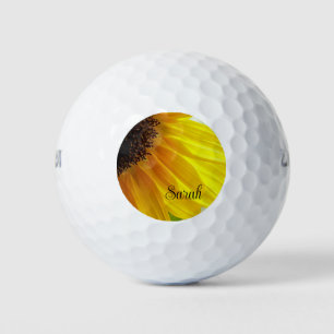 Late Afternoon Sunflower Personalised Golf Balls