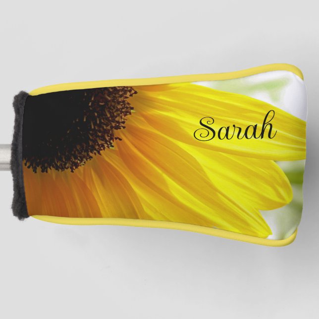 Late Afternoon Sunflower Personalised Putter Cover (Front)