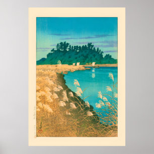 Late Autumn in Ichikawa by Kawase Hasui Poster
