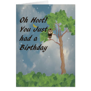 Late Birthday Card with Cute Burrowing Owl