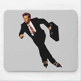 Late For Business Rollerblade Skater Meme Mouse Mat