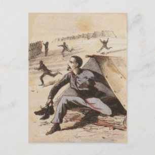 Late for Roll Call Civil War Life Postcard