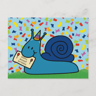 Late happy birthday postcard