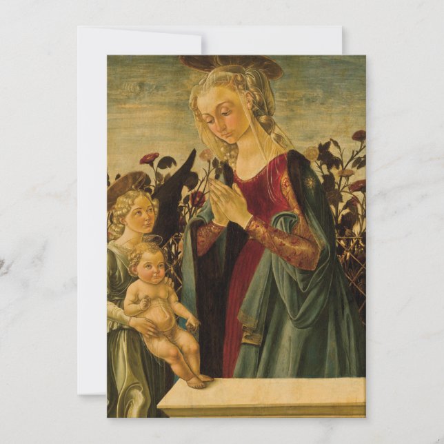 Late Italian Renaissance Madonna, Child and Angel Invitation (Front)