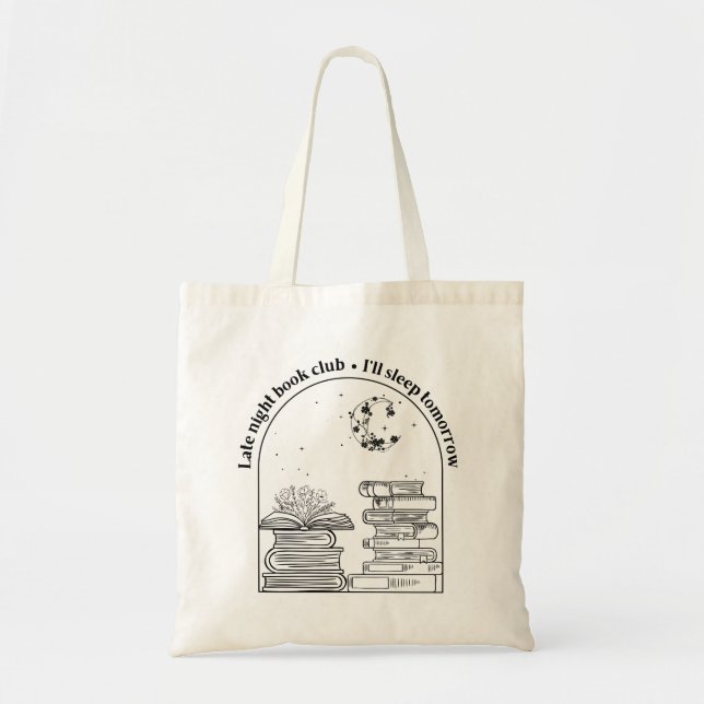 Late Night Book Club Tote Bag (Front)