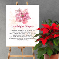 Late Night Diaper Game Pink snowflake poinsettia
