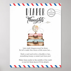 Late Night Diaper Thoughts Baby Shower Activity Poster