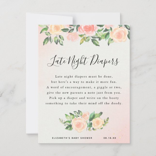 Late Night Diapers | Baby Shower Game (Front)