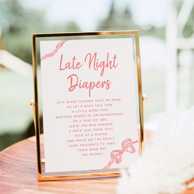 Late Night Diapers Baby Shower Game Sign (Creator Uploaded)