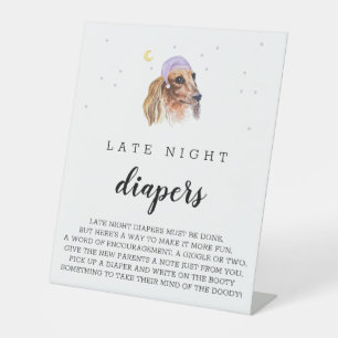 Late Night Diapers Dachshund Watercolor Sign