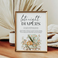 Late Night Diapers Fall Little Pumpkin Baby Shower