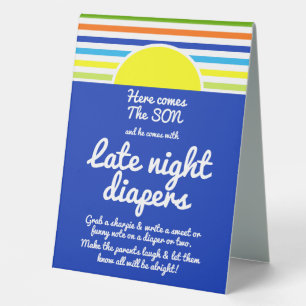 Late Night Diapers Here Comes the Son Baby Shower