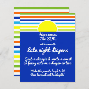 Late Night Diapers Here Comes the Son Baby Shower