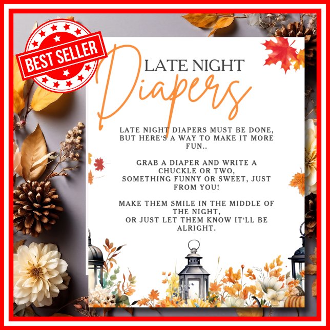LATE NIGHT DIAPERS Little Pumpkin Baby Shower GAME Poster (Creator Uploaded)