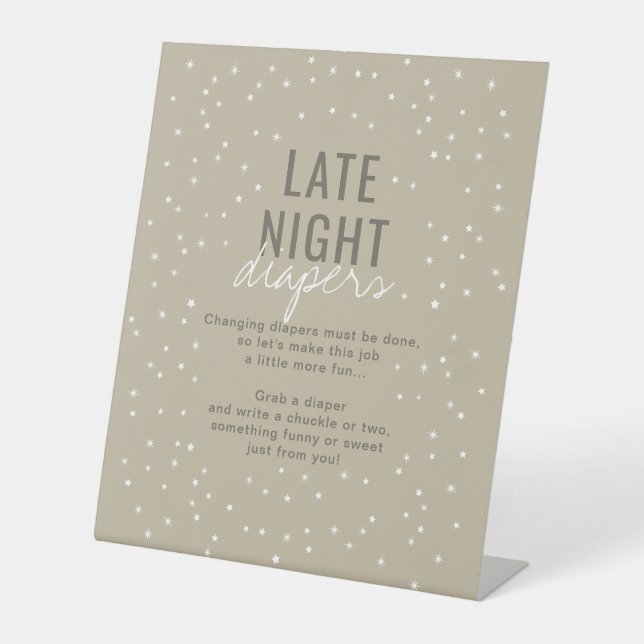 Late Night Diapers Neutral Adventure Awaits Pedestal Sign (Front)