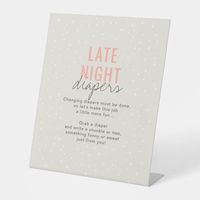 Late Night Diapers Pink Girl Adventure Awaits Pedestal Sign (Front)