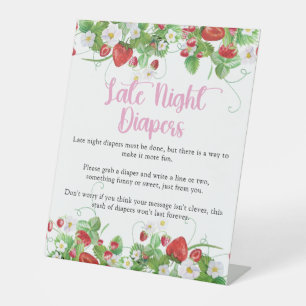 Late Night Diapers   Strawberry Berry Sweet Pedestal Sign