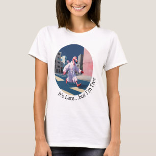 Late Night Freedom Retirement Flamingo Humour T-Shirt