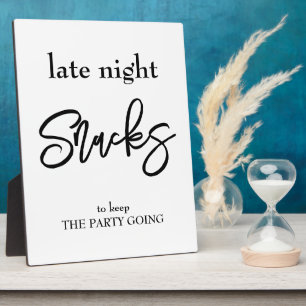 Late night Snack wedding sign Tabletop Plaque