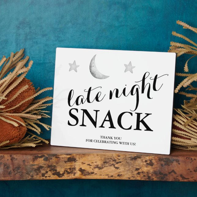 Late night Snack wedding sign Tabletop Plaque (Side)