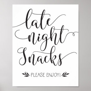 Late Night Snacks Favour Sign