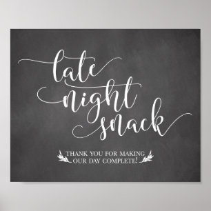 Late Night Snacks Favour Sign
